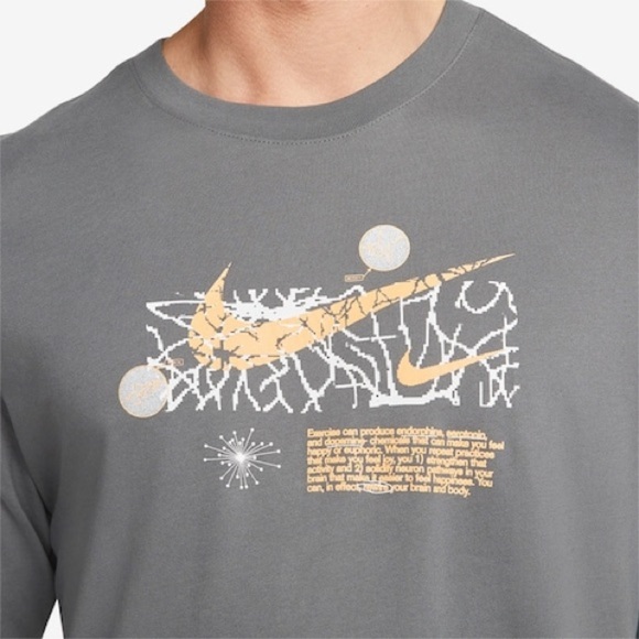 Nike Dri-FIT Wild Clash Men’s Size Medium Graphic Grey Long sleeve T-shirt NWT - Picture 3 of 11